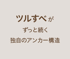 ツルすべがずっと続く独自のアンカー構造