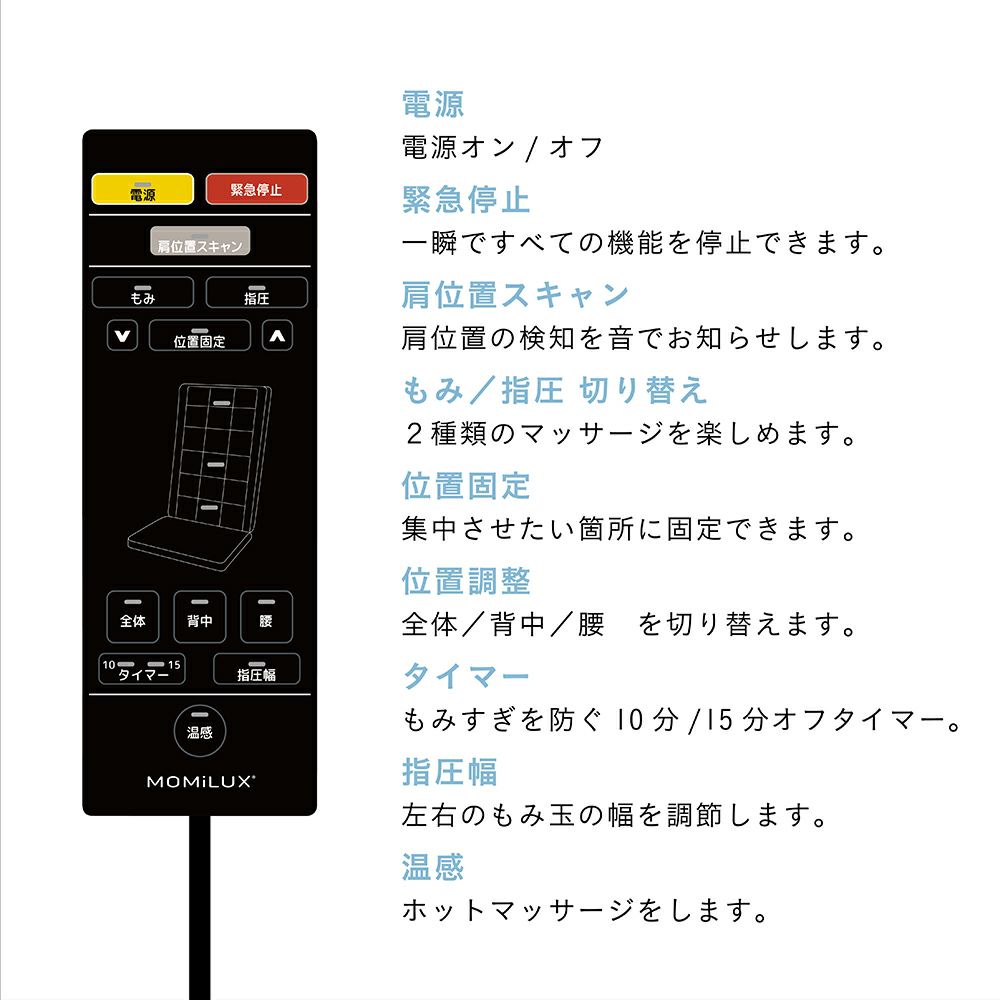 MOMiLUX(もみラックス) ボディスキャン シートマッサージャー グレー 