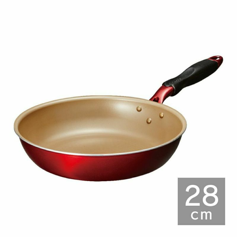 evercook(エバークック) α(アルファ) IH対応 フライパン28cm レッド 