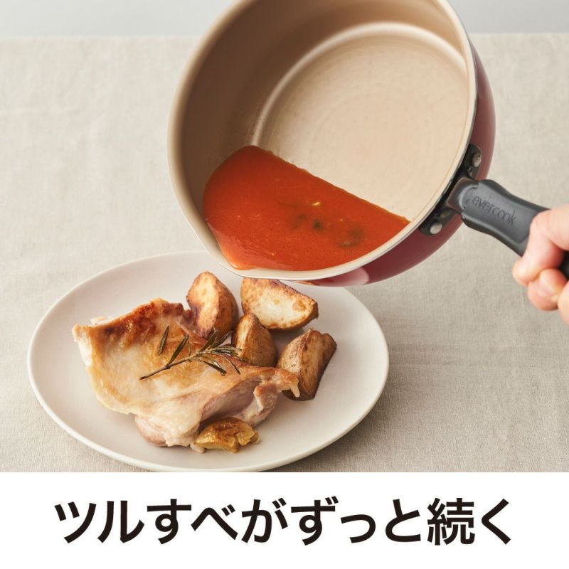 evercook(エバークック) IH対応 マルチパン 22cm レッド EIMP22RD