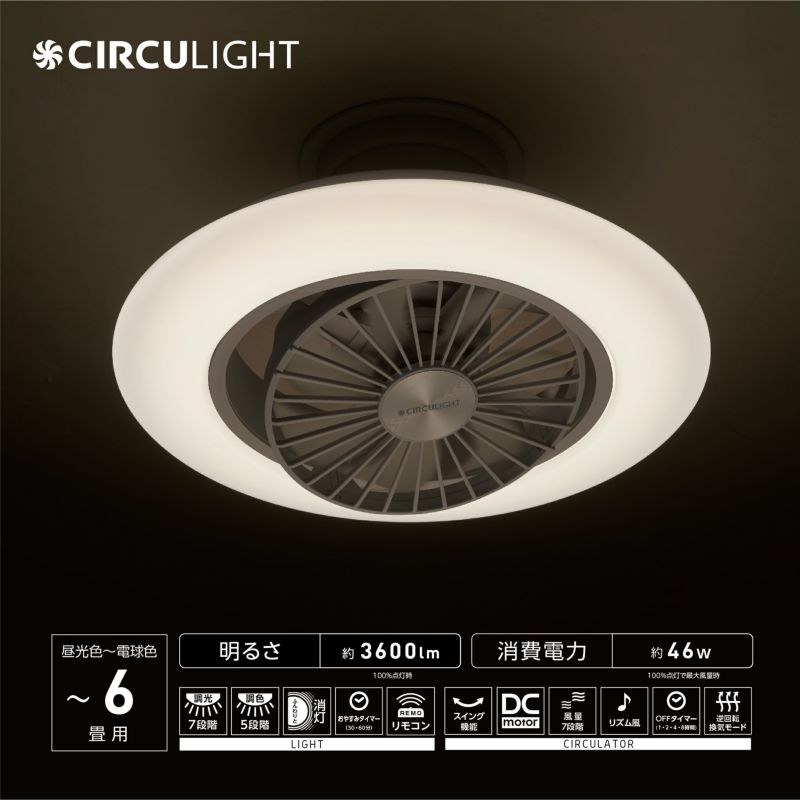 CIRCULIGHT(サーキュライト) EZシリーズ スイングモデル 6畳タイプ DCC-SW06EC【SH】