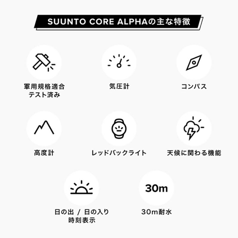 SUUNTO(スント)アウトドアウォッチ SUUNTO CORE ALPHA STEALTH【WJ】 | DOSHISHA Marche