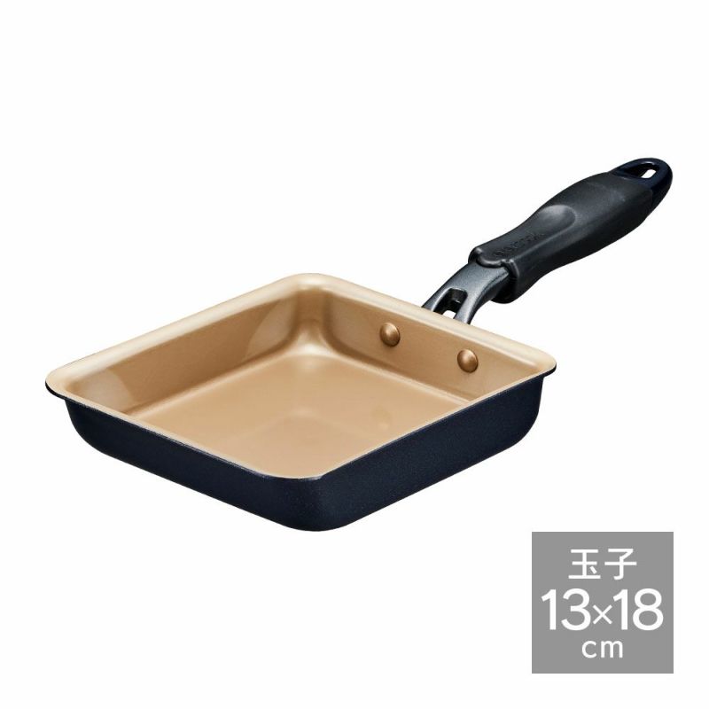 evercook(エバークック) ガス火専用 軽量 玉子焼きフライパン13×18cm ネイビー 500日保証 EGFP13NV【HO】 |  DOSHISHA Marche