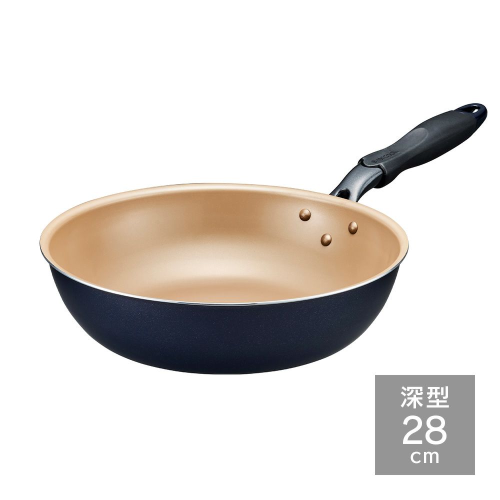 evercook(エバークック) ガス火専用 軽量 フライパン24cm ネイビー 500  