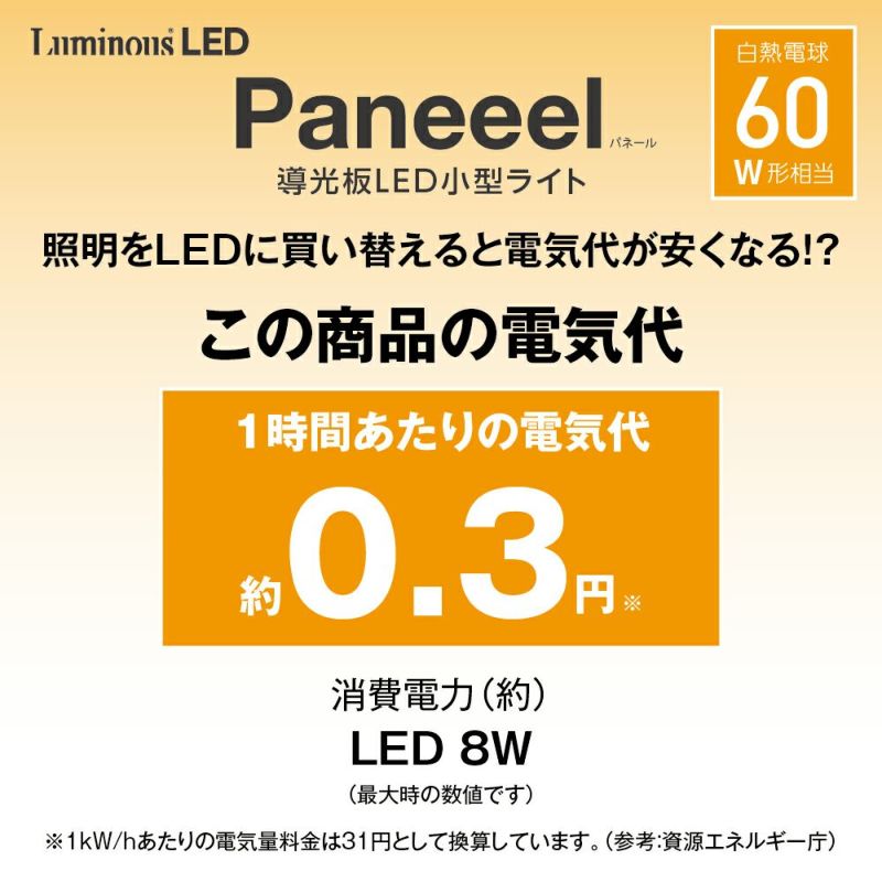 Paneeel(パネール) 人感センサー搭載導光板小型ライト 60W相当