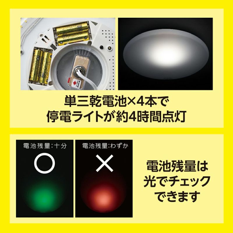 LuminousLED(ルミナス) 停電検知 LEDシーリングライト ハパつく ～8畳