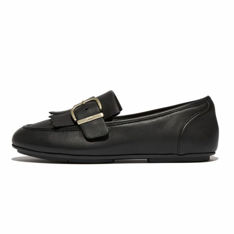 fitflop(フィットフロップ) ALLEGRO FRINGE BUCKLED LEATHER LOAFERS 