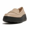 fitflop(フィットフロップ) F-MODE PADDED-DETAIL LEATHER FLATFORM LOAFERS HG3【BZ】