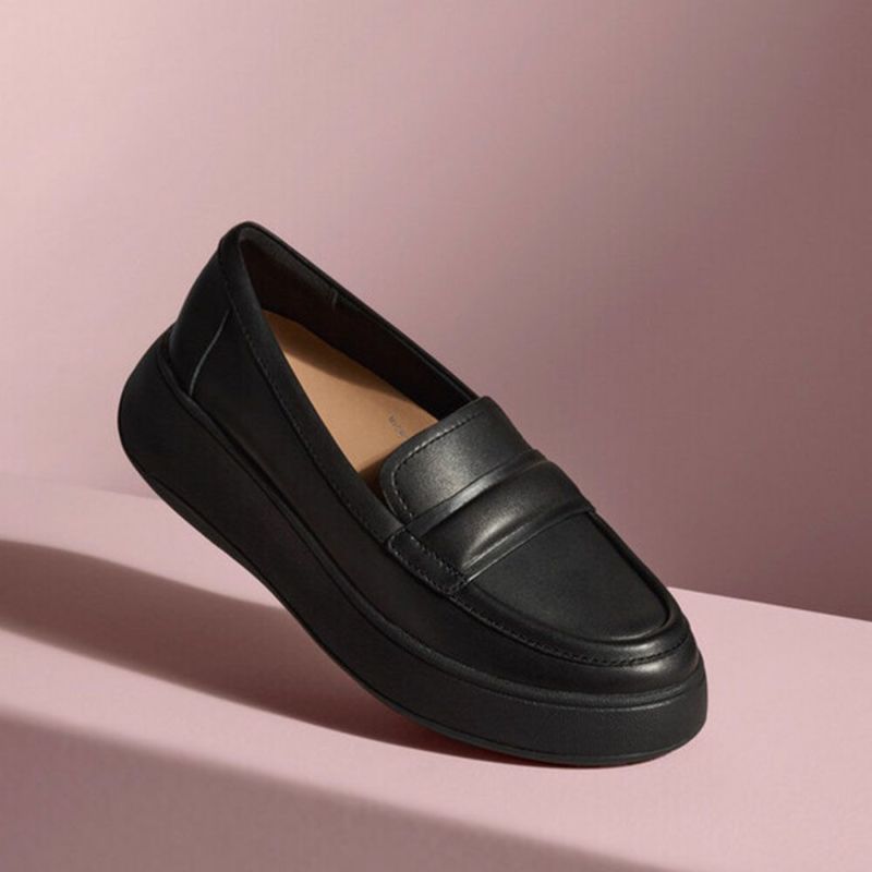 fitflop(フィットフロップ) F-MODE PADDED-DETAIL LEATHER FLATFORM