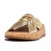 fitflop(フィットフロップ) F-MODE LEATHER-TWIST FLATFORM SLIDES (CORK WRAP) HI1【BZ】