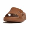 fitflop(フィットフロップ) F-MODE RAW-EDGE LEATHER FLATFORM H-BAR SLIDES HM3【BZ】