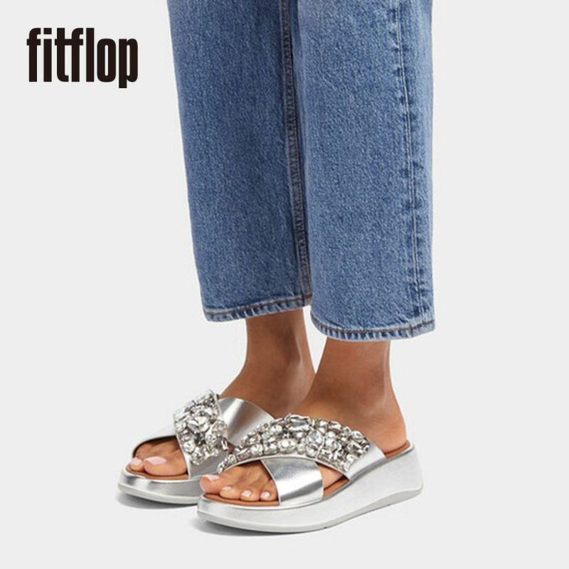 fitflop(フィットフロップ) F-MODE JEWEL-DELUXE LEATHER FLATFORM 