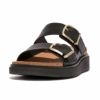 fitflop(フィットフロップ) GEN-FF BUCKLE TWO-BAR LEATHER SLIDES HE8【BZ】