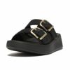 fitflop(フィットフロップ) F-MODE BUCKLE SHIMMERLUX FLATFORM TWO-BAR SLIDES HG5【BZ】