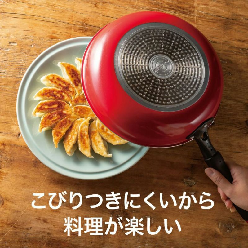 evercook(エバークック) IH対応 フライパン16cm深型 レッド 500日保証