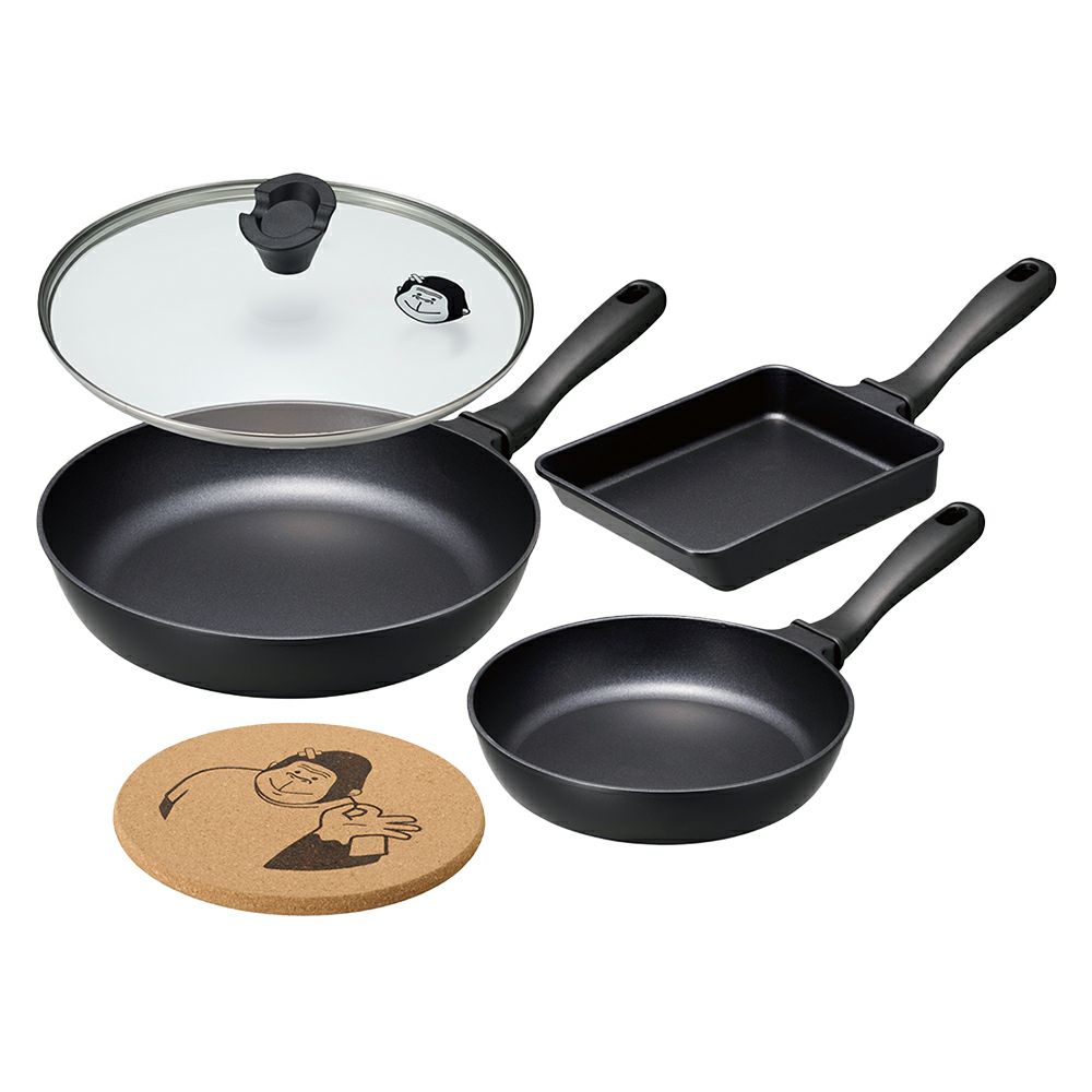 ゴリラのひとつまみ ガス火専用 5点セット GRFP5BK【HO】 | DOSHISHA