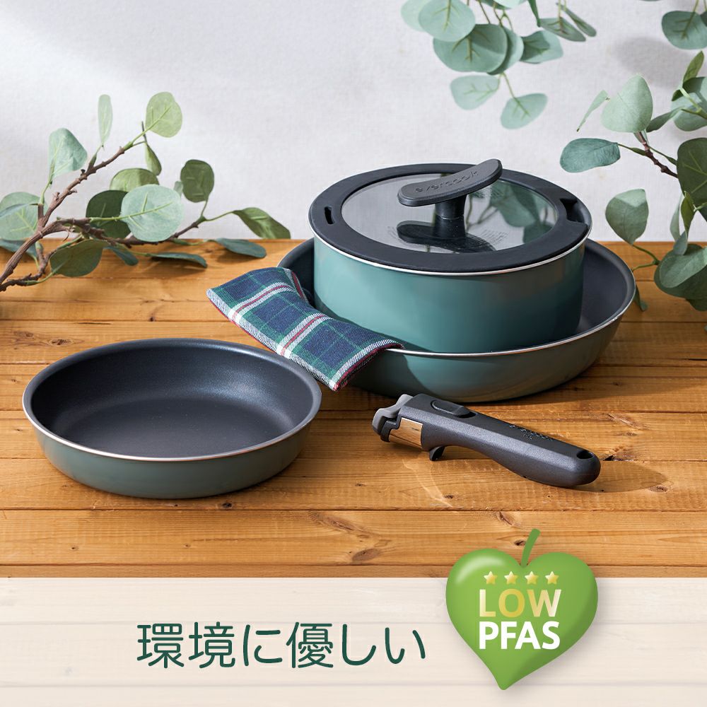evercook GREEN (エバークック グリーン) IH対応 着脱式 フライパン
